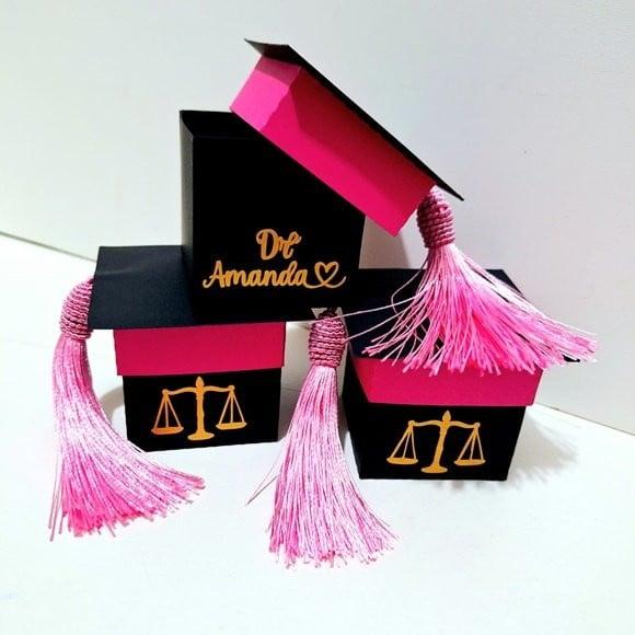 30 Mini Capelo Formatura Personalizado 1 Nome +1 Símbolo