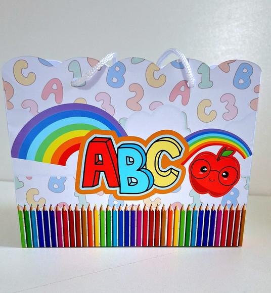 50 Sacola Personalizada Abc Festa Lembrancinha
