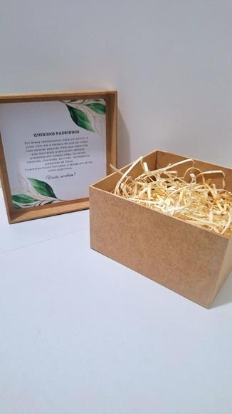 Caixa Lembrança Convite Padrinhos mdf 15x15x5cm - Kit 4 Unid