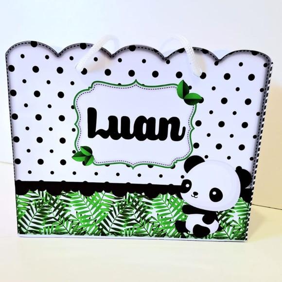 Kit Sacolinhas Personalizadas Ursinho Panda Verde