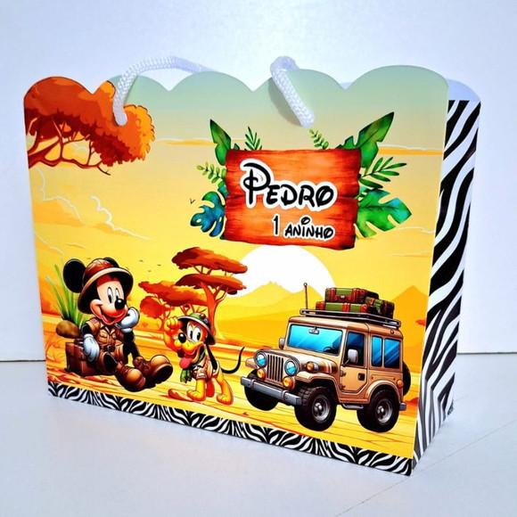 Sacolinha Mikey Safari Personalizada / 19x15x7cm Lembrança