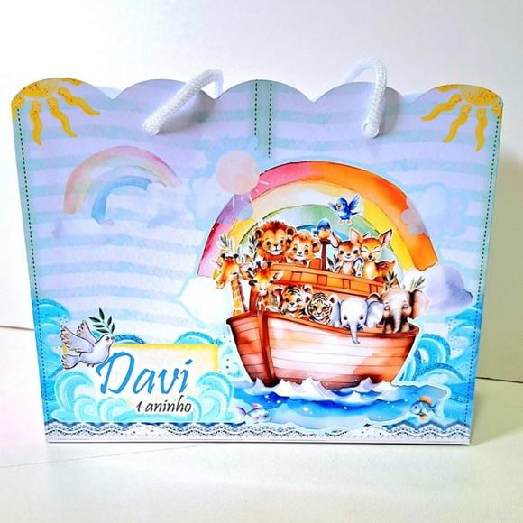 Sacolinha Personalizada Arca de Noé / 19x15x7cm 1 Palmo