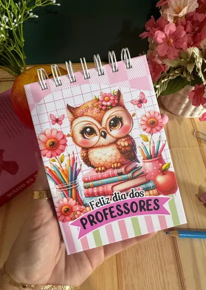 Bloco A6 Personalizado Coruja Professores / Lembrancinha