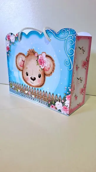 Kit Sacolinhas Personalizadas Jardim Ursinha Festa