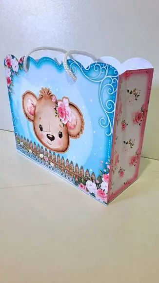 Kit Sacolinhas Personalizadas Jardim Ursinha Festa