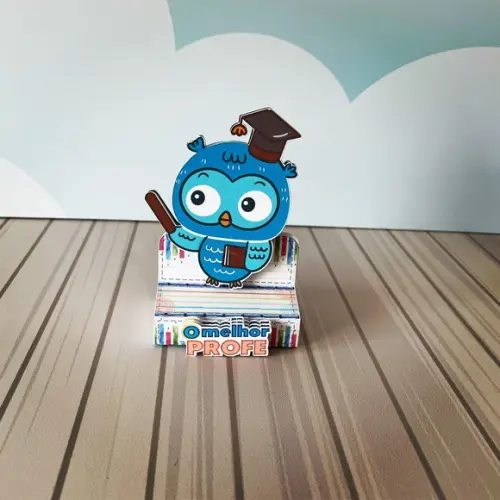 Porta Bis Personalizado Dia dos Professores Corujinha