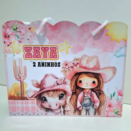 Sacolinha Country Boiadeira Fazendinha Menina