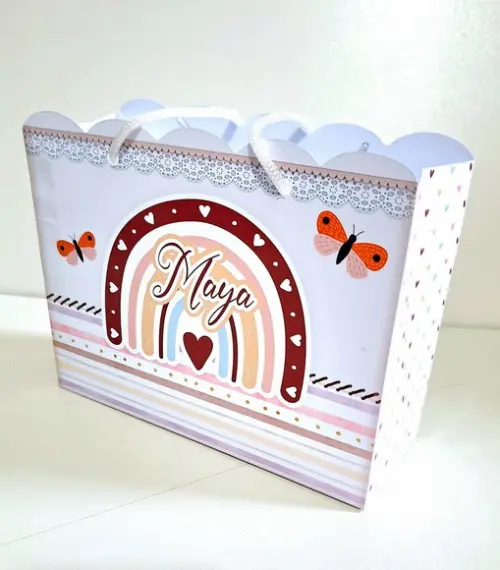Sacolinha Arco Iris Boho / 19x15x7cm