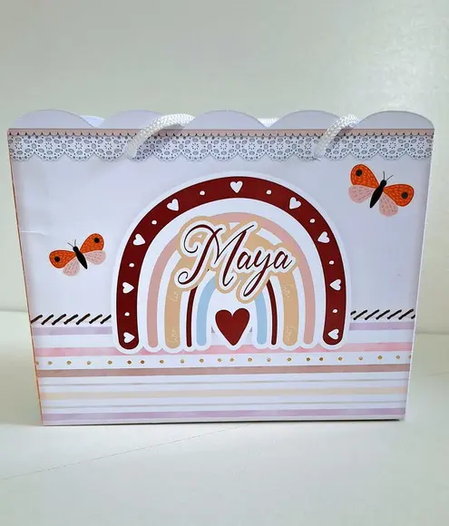 Sacolinha Arco Iris Boho / 19x15x7cm