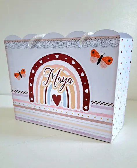 Sacolinha Arco Iris Boho / 19x15x7cm