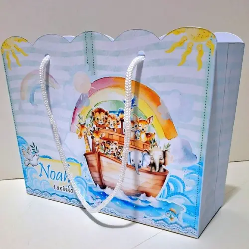 Sacolinha Personalizada Arca de Noé / 19x15x7cm 1 Palmo