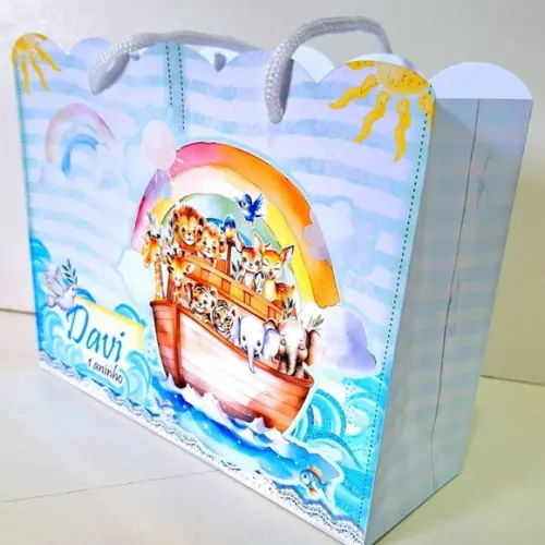 Sacolinha Personalizada Arca de Noé / 19x15x7cm 1 Palmo