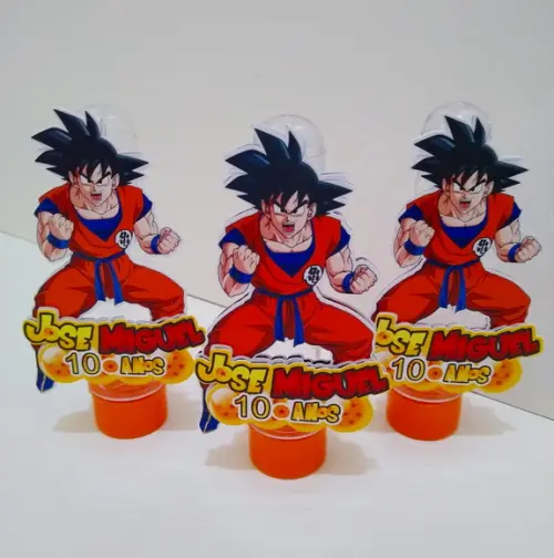 Tubete Personalizados Dragon Ball 3d Nome e Idade