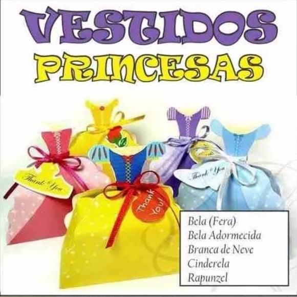 Arquivo Corte Digital Caixas Vestidos Princesas