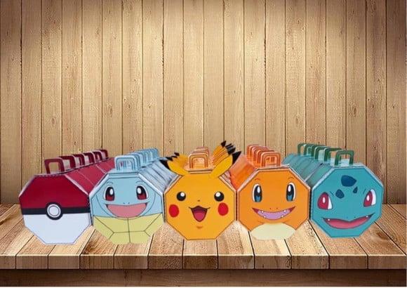 Arquivos Digitais Caixinhas Octagonais Personagens Pokemon