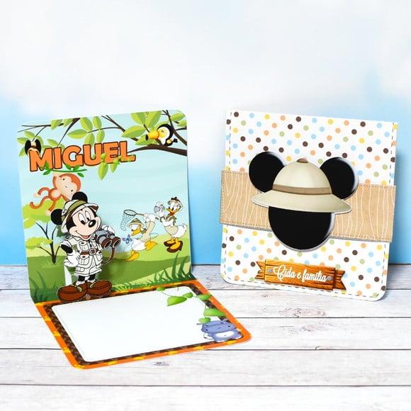 Arquivo de Corte Digital Convite Mickey Safari Luxo