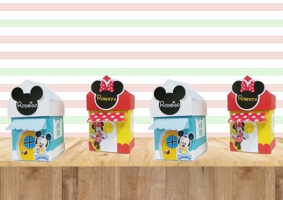 Arquivo Caixa Silhouette Casinha Mickey e Minnie