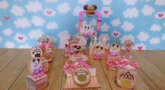 Kit Digital Realeza Minnie Rosa Completa