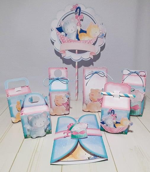 KIT DIGITAL SILHOUETTE GATINHAS FESTA EM CASA