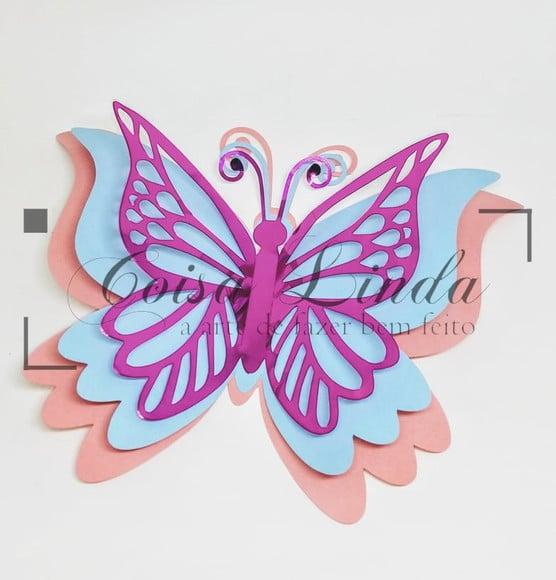 Arquivo de Corte Studio Silhouette Borboleta Tripla Camadas