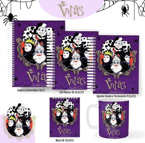 Combo de Capas Volta Ás Aulas Vilãns Disney Png/ pdf