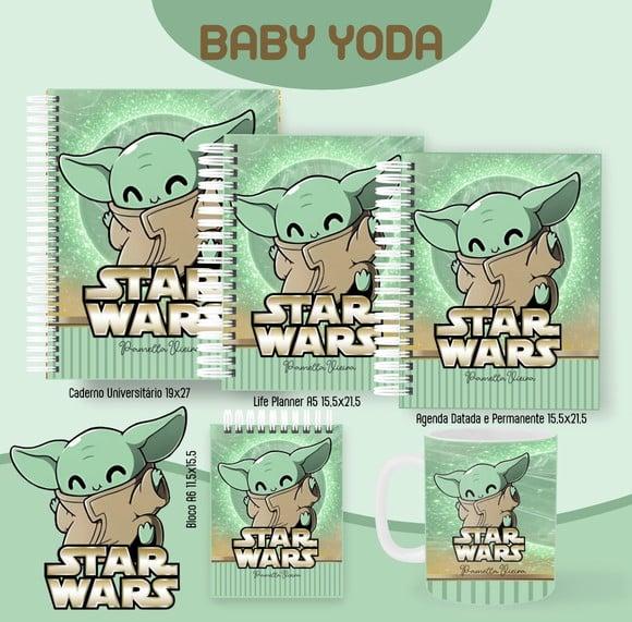 Combo de Capas Volta Ás Aulas Baby Yoda Png/ pdf