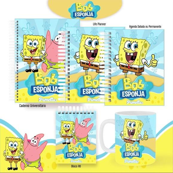 Combo de Capas Volta Ás Aulas Bob Esponja Png / pdf