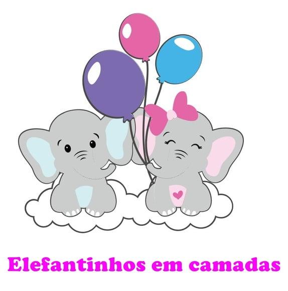 Arquivo Digital Silhouette Elefantinhos em Camadas