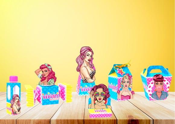 Arquivo de Corte Digital Silhouette Pin Ups Luxo