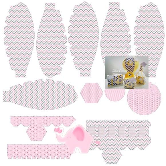 Arquivo Kit Silhouette Elefantinha Rosa Luxo Exclusivo