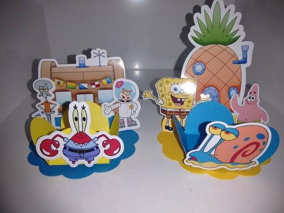 3 Kits de Arquivos Digitais Festa Bob Esponja