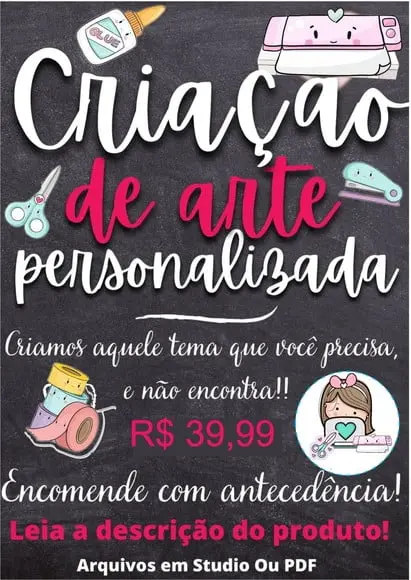 Criação de Arquivo Digital Silhouette ou pdf Tema a Escolha.