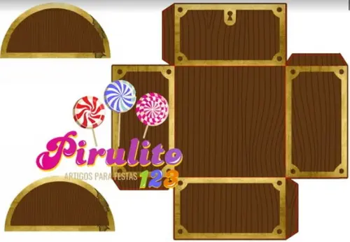Arquivo Corte Digital Caixa Baú em pdf Tesourete