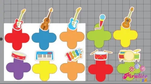 Arquivo Silhouette Forminhas Instrumentos Músicais