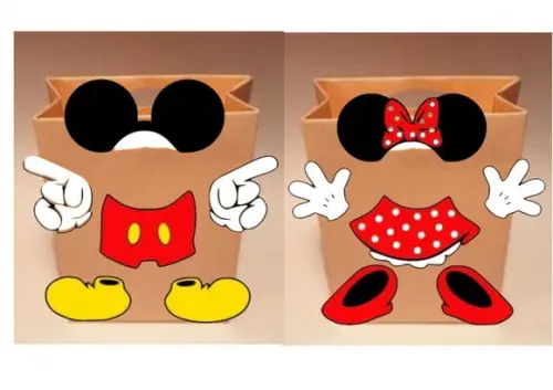 Arquivo Digital Corte Silhouette Sacolinhas Mickey e Minnie