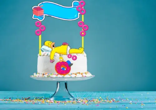 Arquivo Silhouette Topo de Bolo Homer Simpsons Donuts