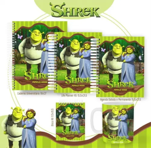 Combo de Capas Volta Ás Aulas Sherek Png / pdf