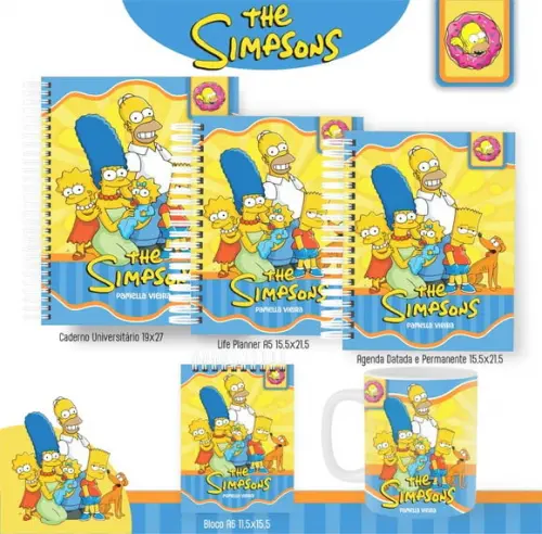 Combo de Capas Volta Ás Aulas os Simpsons Png / pdf