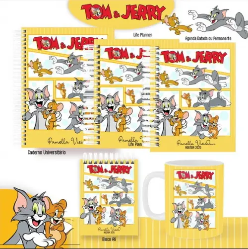 Combo de Capas Volta Ás Aulas Tom e Jerry Png / pdf