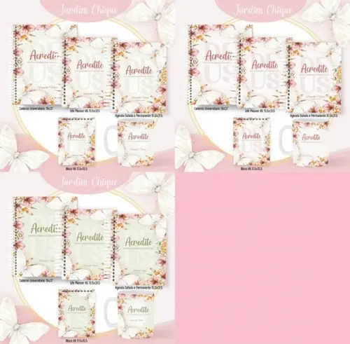 Combo de Capas Volta Ás Aulas Jardim Chique Png e / ou pdf