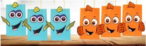 Arquivo Digital Silhouette Tags de Sacolinha Nemo e Dory