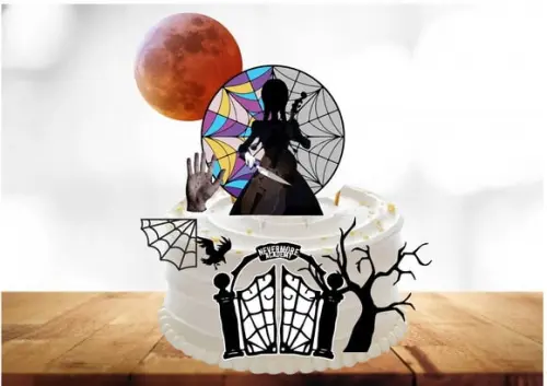 Topo de Bolo Silhouette Wandinha Luxo