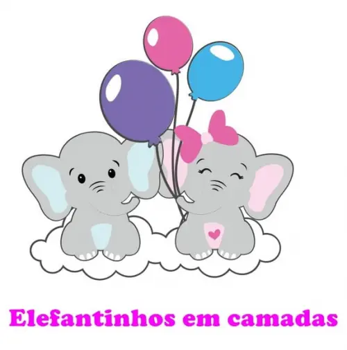 Arquivo Digital Silhouette Elefantinhos em Camadas
