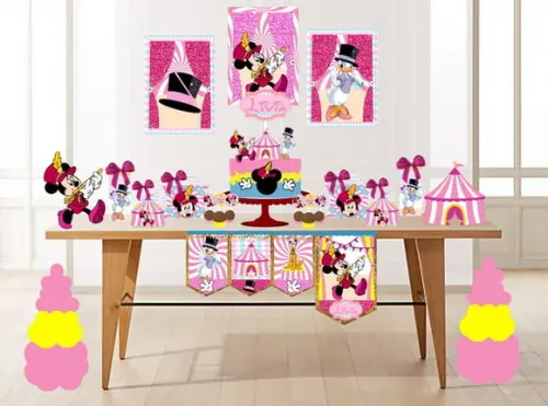 Arquivo Máquina Silhouette Circo Minnie Rosa