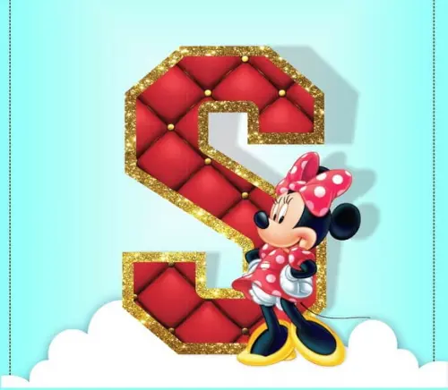 Arquivo Máquina Silhouette Alfabeto Minnie Vermelha 3d