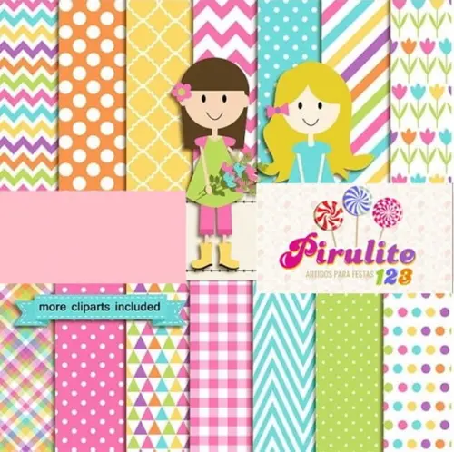 Arquivo Papel Digital E/ou Elementos Jardim das Meninas Luxo