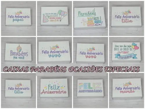 ARQUIVO SILHOUETTE CAIXAS PARABÉNS OCASIÕES ESPECIAIS