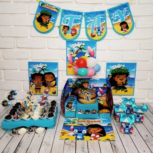 Arquivo Silhouette Festa na Caixa em Casa Lilo e Stitch