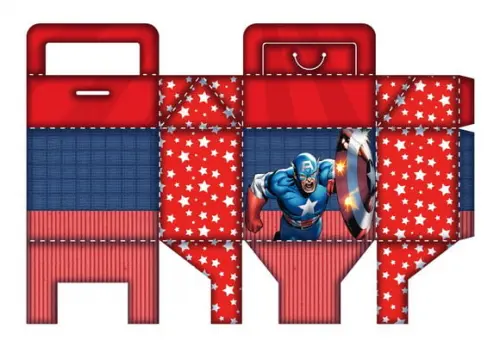 Kit Digital Arquivo Caixas Silhouette Capitão America