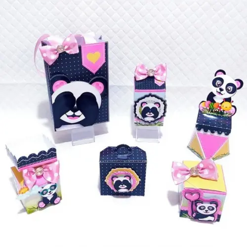 Arquivo Corte Digital Festa Panda Rosa Menina Luxo